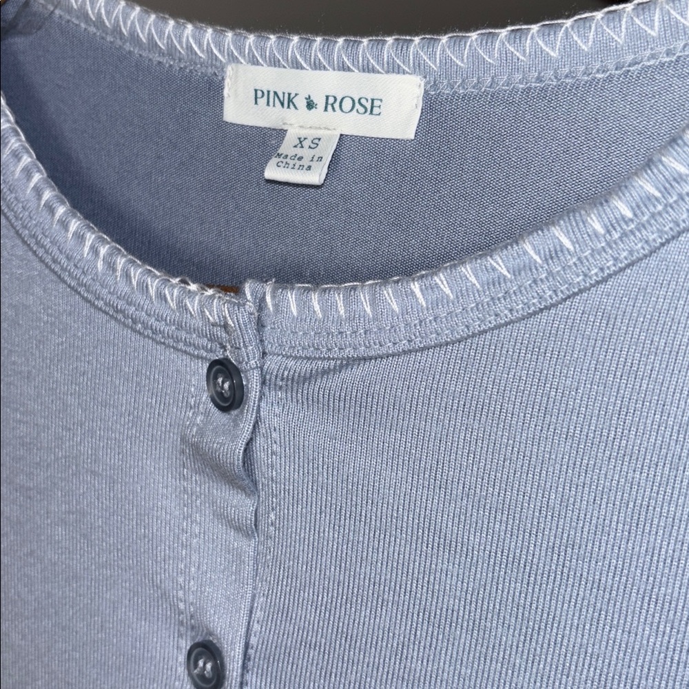 Baby Blue XS Button Down Top